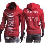 Hoodie Pull Sweat a col montant Homme Fashion Rouge
